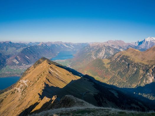 Panoramablick auf Interlaken und den Brienzersee vom Morgenberghorn